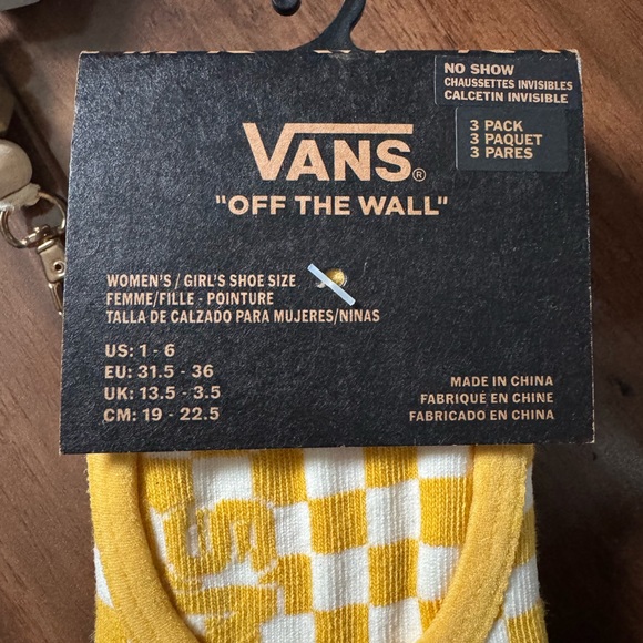 Vans 3Pack Checkered No-Show Socks size 1-6 - Picture 2 of 4